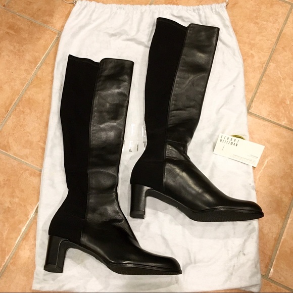 Stuart Weitzman 50/50 Napa Leather & Stretch Boot - Picture 16 of 16